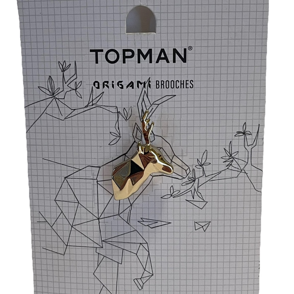 Topman Brooch Pin Origami Deer Lapel New With Tags